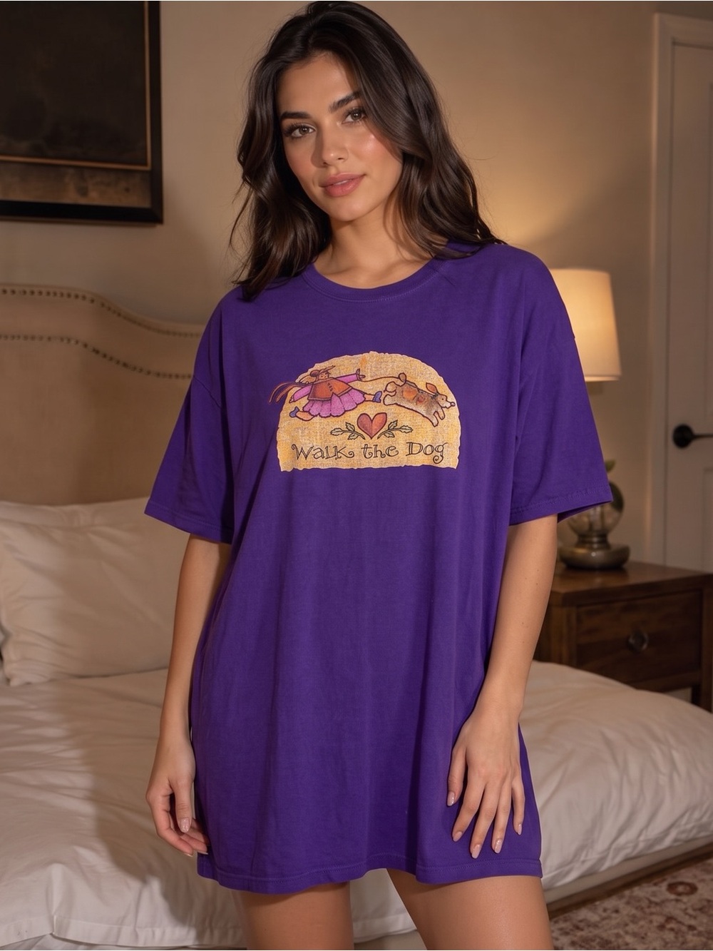VINTAGE CREATIVE APPAREL CONCEPTS Walk The Dog Pajama Shirt